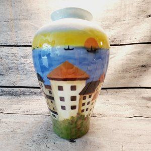 Coastal Vase 9.5" Flower Vase Ocean Sea New Home Decor